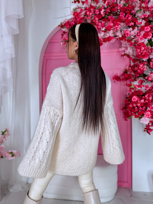 ELYNDI mohair sweater - light beige